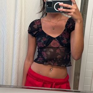 MOTEL ROCKS MESH CROP-TOP